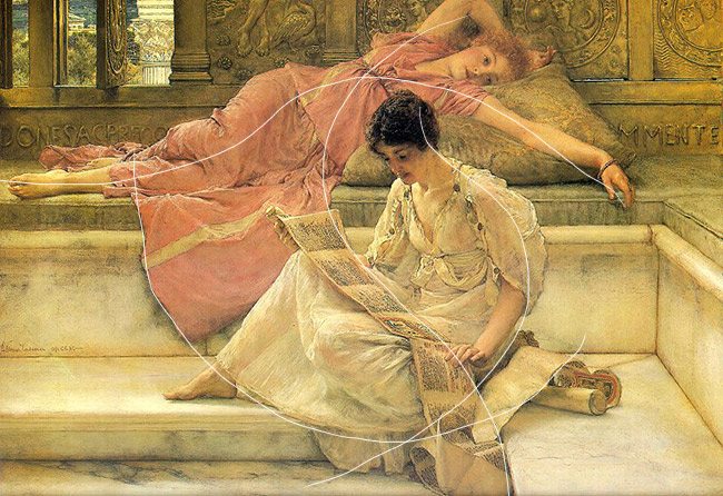 Law-of-continuity-gestalt-psychology-The_Favorite_Poet_Sir_Lawrence_Alma-Tadema_1888-2