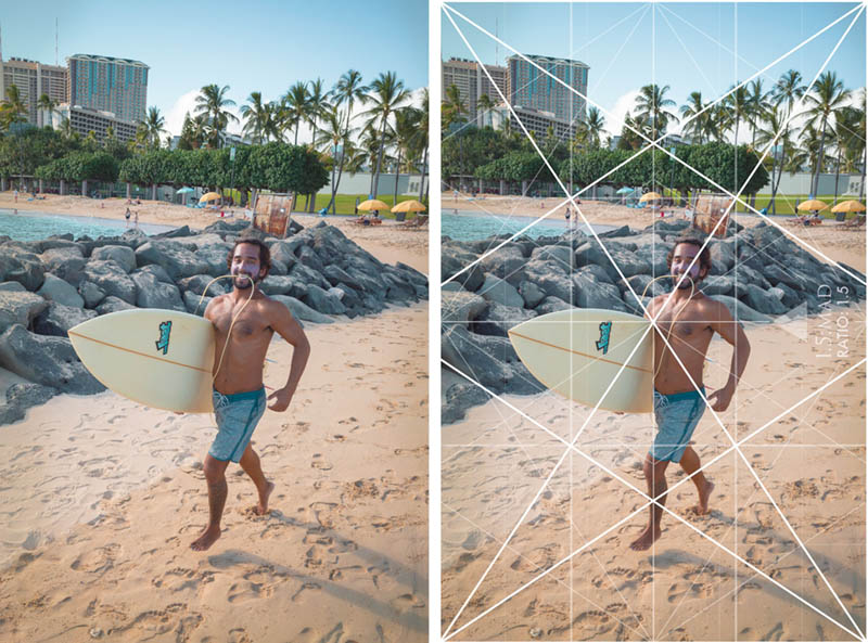 Street Photography and Ricoh GR III-3-Waikiki Hawaii-_T002029-guy-running-with-grid