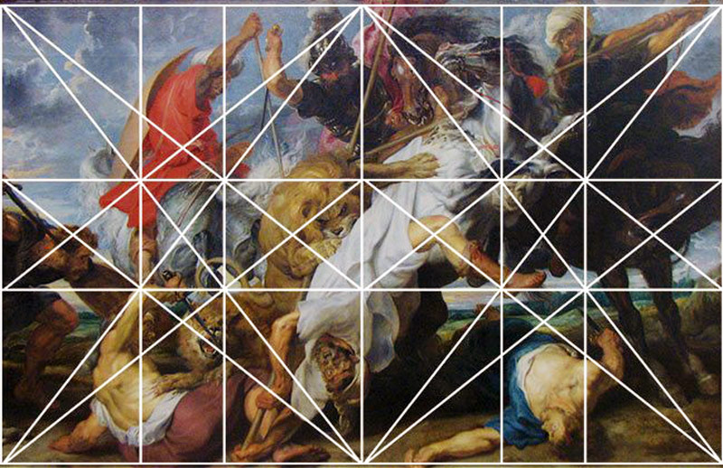 Dynamic-Symmetry-The-Biggest-Cliche-Ever-Heard-Rubens-The-Lion-Hunt-with-root-phi-grids