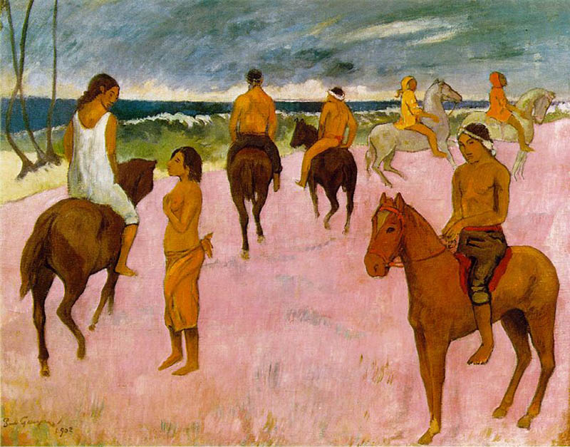 Did Picasso Steal From Ancient Romans-Paul Gauguin family with horses-1902