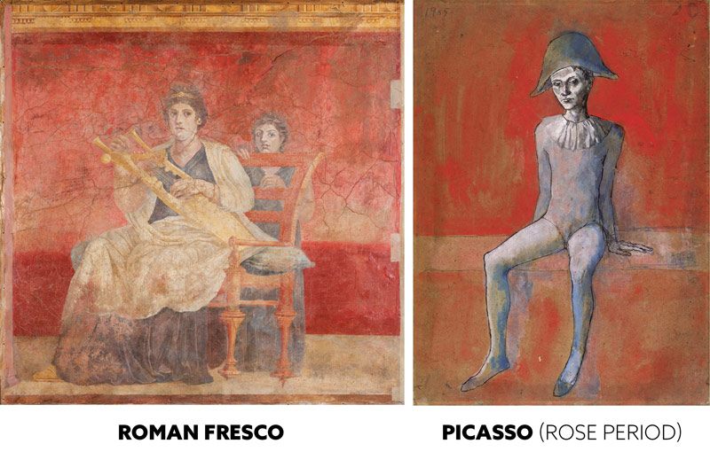 Did Picasso Steal From Ancient Romans-Roman-Fresco-vs-Picasso-Rose-Period