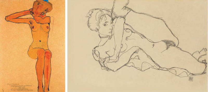 Nudity in Art-Michelangelo and More-Egon Schiele-comparison-1