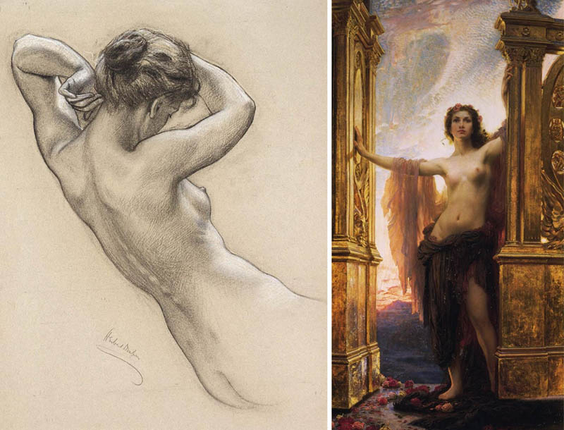 Nudity in Art-Michelangelo and More-Herbert James Draper-comparison-1