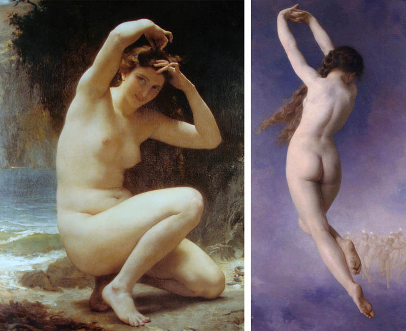 Nudity in Art-Michelangelo and More-William Adolphe Bouguereau-comparison-1