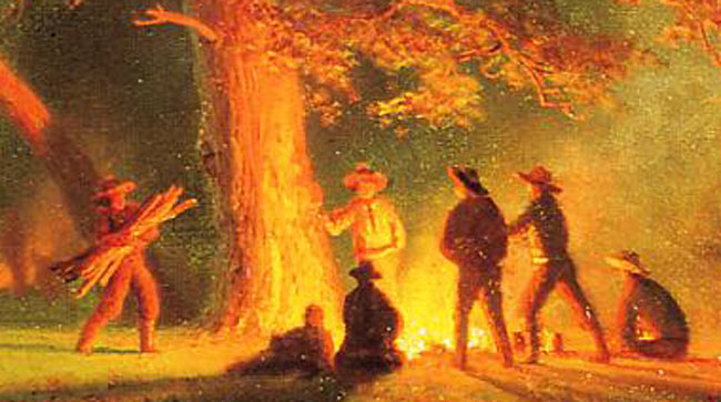 Canon-of-Design-Camping-and-Campfires-nowadays-Bierstadt_Albert_Oregon_Trail-detail