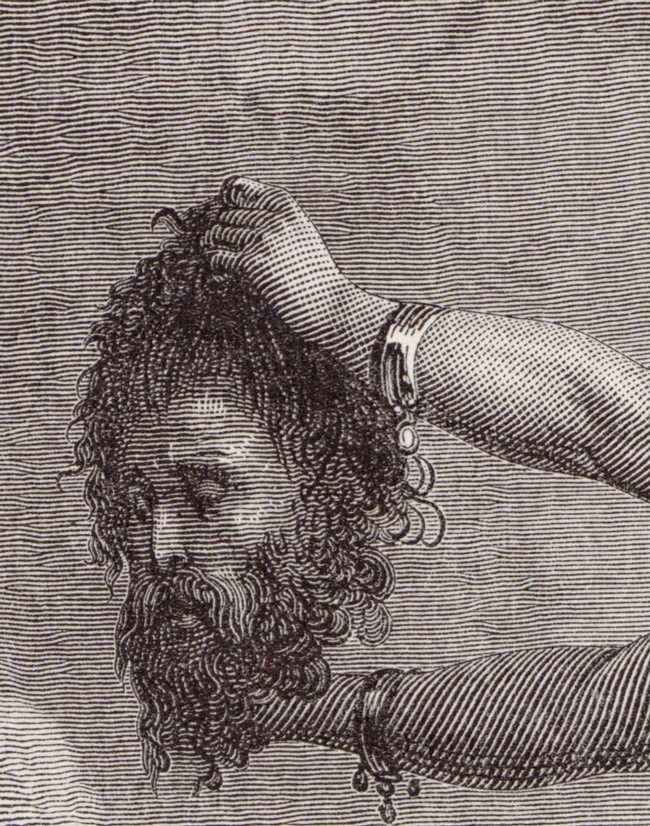 Gustave_Doré_-_The_Holy_Bible_-_Judith_XIV_-_Judith_showing_the_head_of_Holofernes_-_original-detail