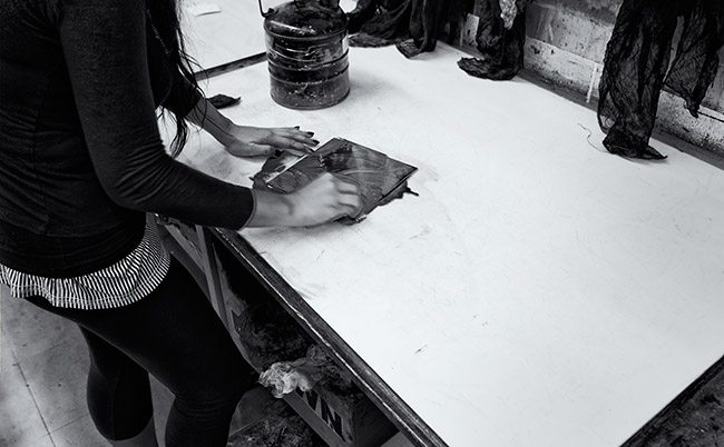 Yael Pouffary printmaking process-photos by tavis leaf glover-2013-IMG_5462