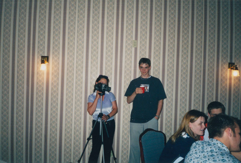 Standing with my sister, Justi, sometime around 1998 with my first Hi8 video recorder.