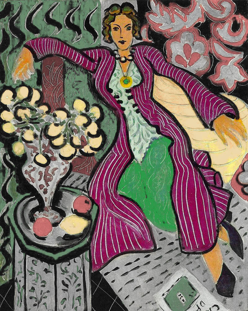 Complementary-Colors-Myth-woman-in-a-purple-coat-Matisse-adjusted-gray