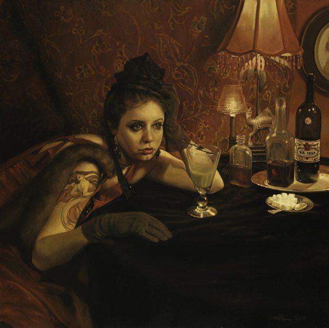 Mastering Composition with Absinthe Paintings00322absinthe-drinker-and-the-hostile-silence22-by-pamela-wilson-2011