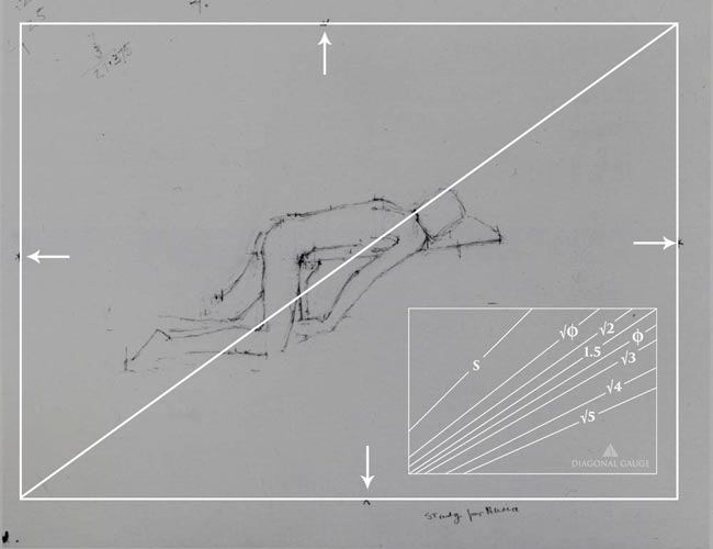 Euan-Uglow-Preliminary-Sketch-Phi-Calipers-diagonal-gauge