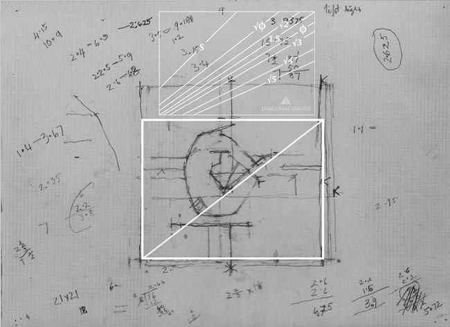 golden-ratio-and-composition-used-by-Euan-Uglow-nude-paintings-diagonal-gauge-2