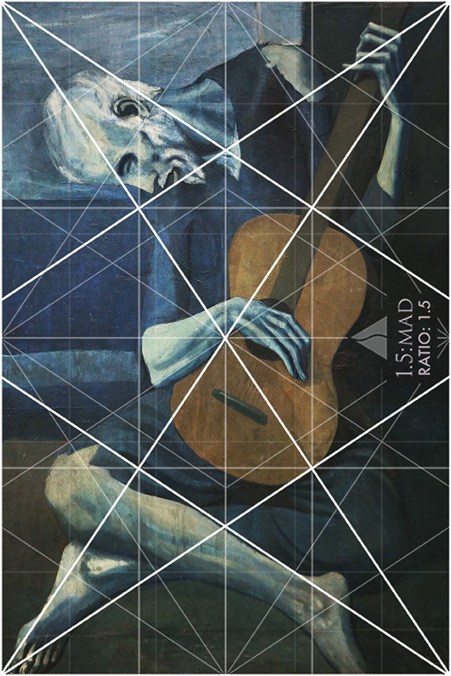Mastering Composition - Henri Cartier-Bresson using Dynamic Symmetry - Proof-031-Picasso with 1.5 grid