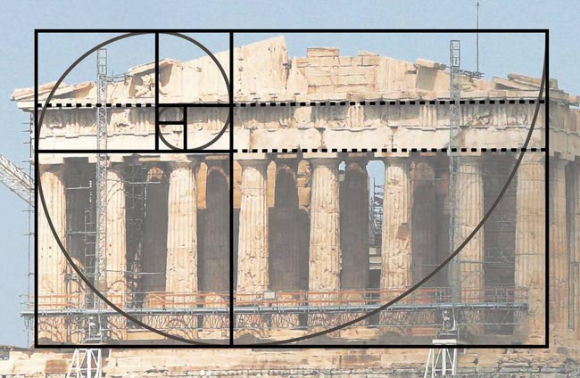 golden-ratio-in-nature-and-structures-Parthenon-with-phi-spiral